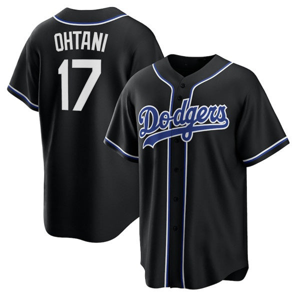 Los Angeles Dodgers #17 Shohei Ohtani Black Jereymy Lights Out Limited Stitched Jersey