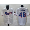 Texas Rangers #48 Jacob deGrom White Jereymy 2024 Gold Collection Limited Cool Base Jersey