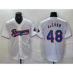 Texas Rangers #48 Jacob deGrom White Jereymy 2024 Gold Collection Limited Cool Base Jersey