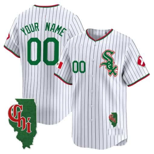 Custom Chicago White Sox Mexico Vapor Premier Limited Jersey ¨C Illinois Patch ¨C White 2 Jereymy