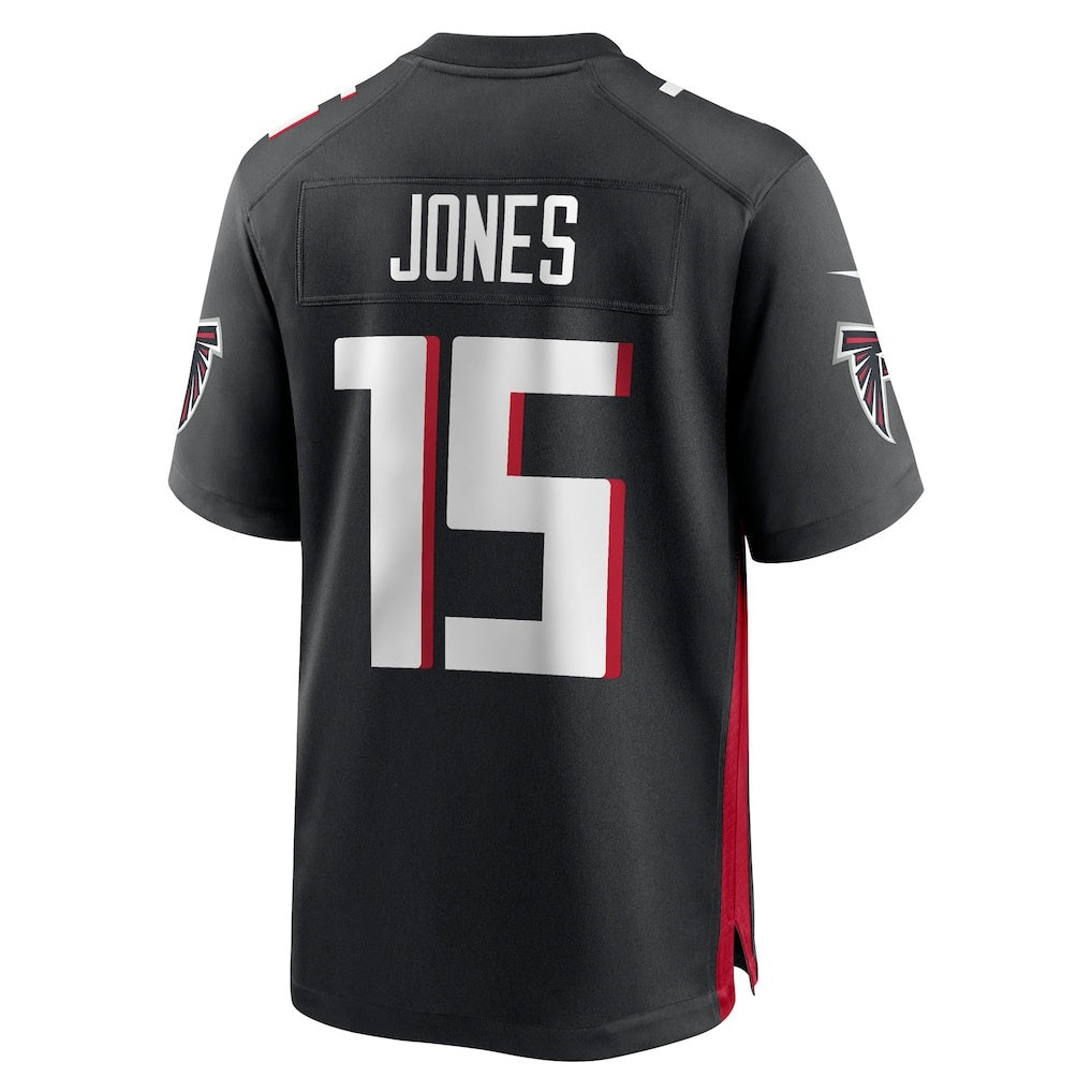 A.Falcons #15 Emory Jones Black Jereymy Team Game Jersey