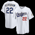 Los Angeles Dodgers #22 Clayton Kershaw White Jereymy 2026 Gold Collection Stadium Jersey