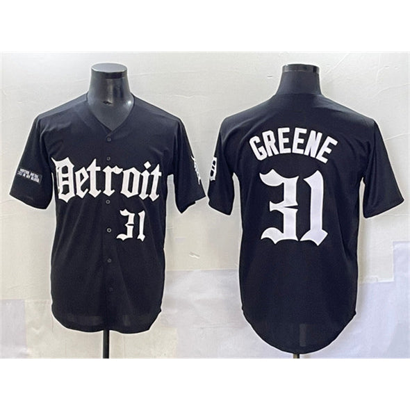 Detroit Tigers #31 Riley Greene Black Jereymy 'Motor Gothic Edition' Vapor Premier Limited Stitched Jersey