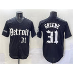 Detroit Tigers #31 Riley Greene Black Jereymy 'Motor Gothic Edition' Vapor Premier Limited Stitched Jersey