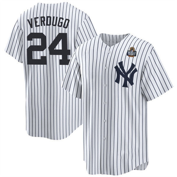 New York Yankees #24 Alex Verdugo White Jereymy 2024 World Series Cool Base Stitched Jersey
