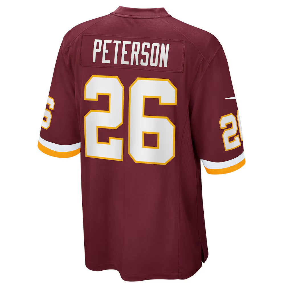 W.Football Team #26 Adrian Peterson Burgundy Jereymy Game Jersey