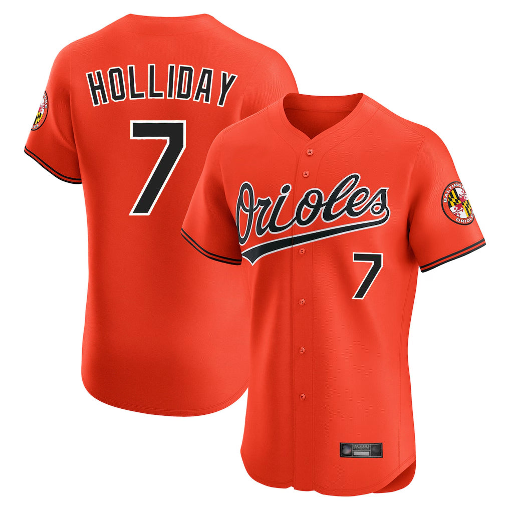 Baltimore Orioles #7 Jackson Holliday Player Orange Jereymy Limited Elite Home Game Stitched Jerseys