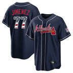 Atlanta Braves #77 Joe Jimenez Player Navy Jereymy USA 250 Fourth Of July Limited Home Game Stitched Jerseys