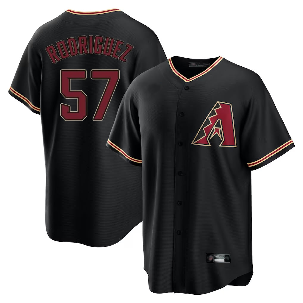 Arizona Diamondbacks #57 Eduardo Rodriguez Player Black Jereymy Limited Home Stitched Jerseys