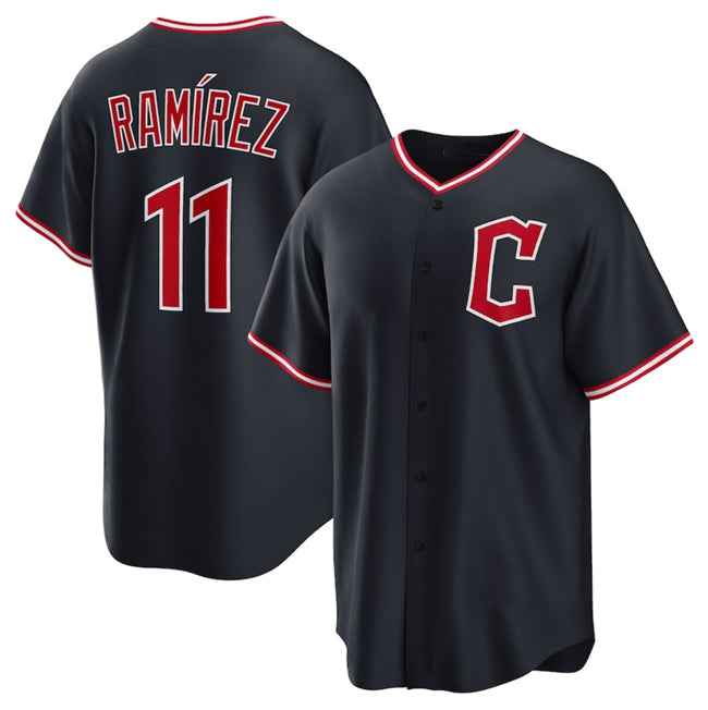 Cleveland Guardians #11 Jos¨¦ Ram¨ªrez Navy Jereymy 2025 Alternate Limited Stitched Jersey