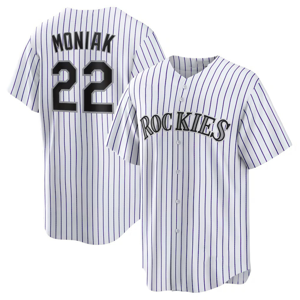 Colorado Rockies #22 Mickey Moniak White Jereymy Home Replica Jersey