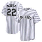 Colorado Rockies #22 Mickey Moniak White Jereymy Home Replica Jersey