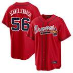 Atlanta Braves #56 Spencer Schwellenbach Player Red Jereymy Home Game Stitched Jerseys