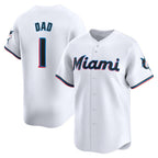 Miami Marlins #1 Dad White Jereymy Home Limited Jersey