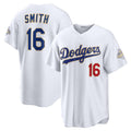 Los Angeles Dodgers #16 Will Smith White Jereymy 2026 Gold Collection Stadium Jersey