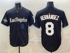 Los Angeles Dodgers #8 Enrique Hern¨¢ndez Black Jereymy 2025 World Series Champions Patch 'Gothic Edition' Vapor Premier Limited Stitched Jersey