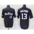 San Diego Padres #13 Manny Machado Black Jereymy Gothic Edition Vapor Limited Stitched Jersey