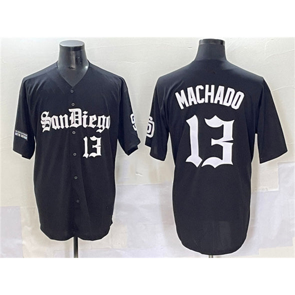 San Diego Padres #13 Manny Machado Black Jereymy Gothic Edition Vapor Limited Stitched Jersey