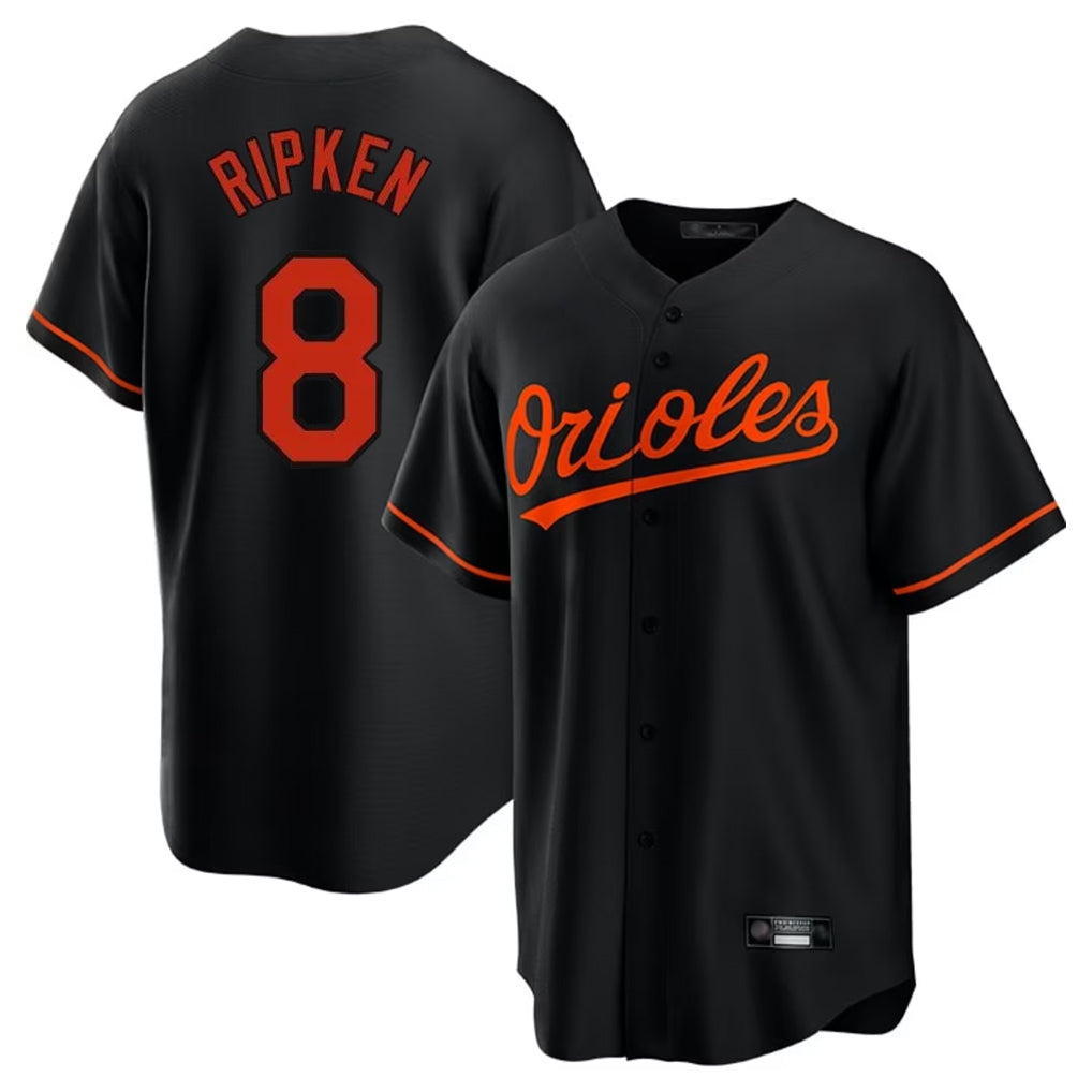 Baltimore Orioles #8 Cal Ripken Player Black Jereymy Home Game Stitched Jerseys