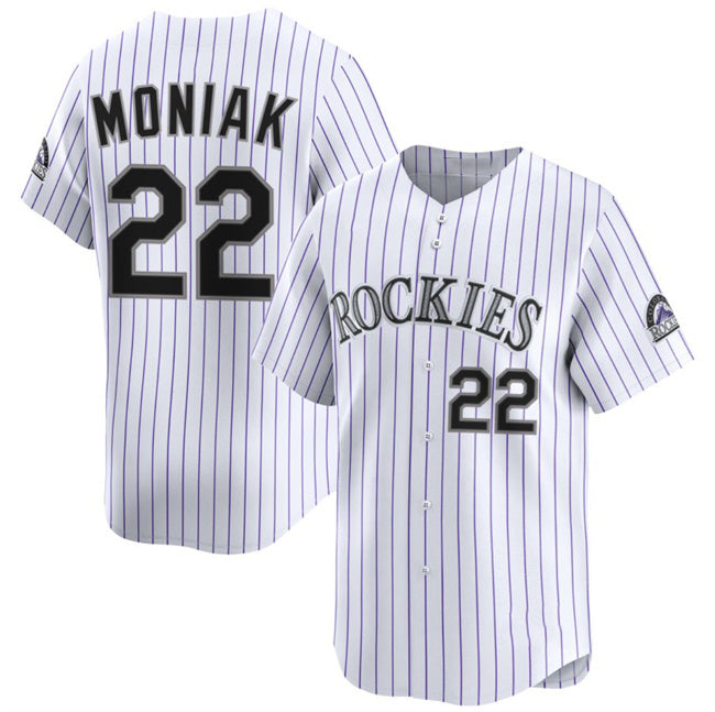 Colorado Rockies #22 Mickey Moniak White Jereymy Home Limited Stitched Jersey