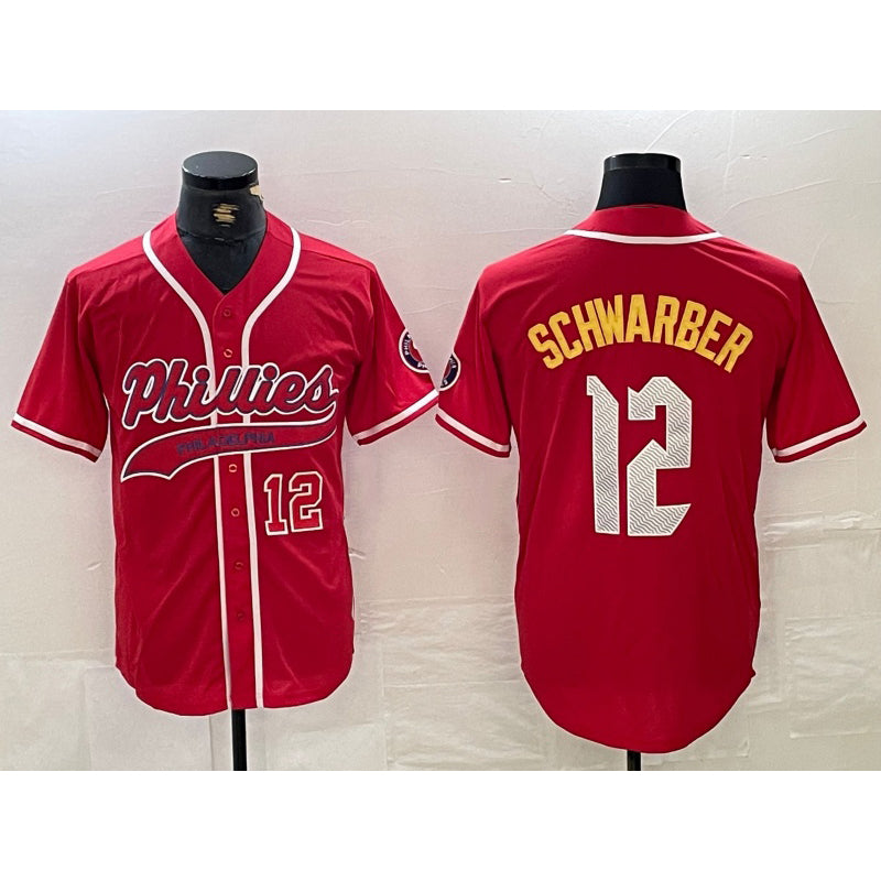 Philadelphia Phillies #12 Kyle Schwarber Red Jereymy 2024 City Connect Limited Stitched Jerseys