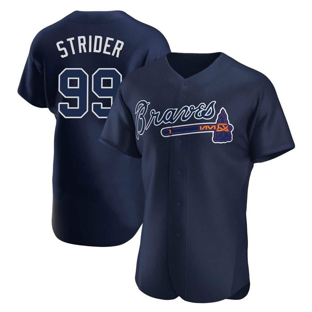 Atlanta Braves #99 Spencer Strider Player Navy Jereymy Alternate Limited Elite Home Game Stitched Jerseys