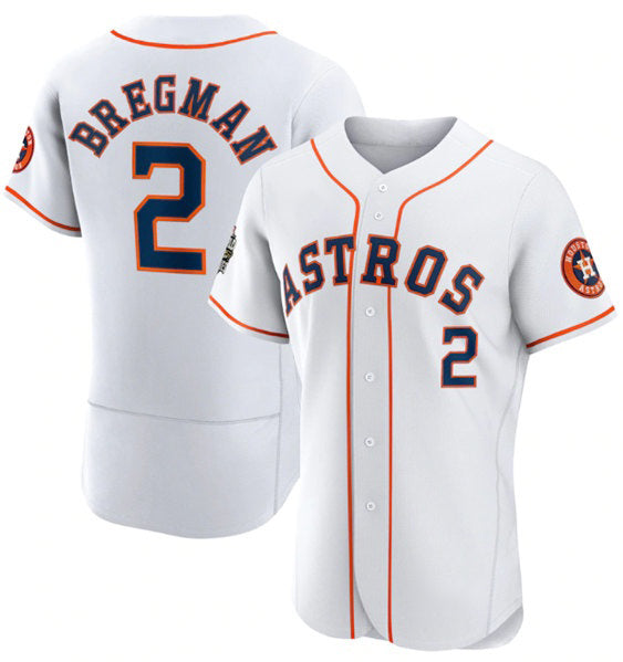 Houston Astros #2 Alex Bregman White Jereymy 2022 World Series Flex Base Stitched Jersey