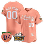 Custom Atlanta Braves Atliens & Peach Vapor Premier Limited Jersey ¨C All Stitched-Peach Jereymy