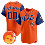 Custom New York Mets x Dragon Ball Royal Orange Jereymy Vapor Premier Limited Jersey - All Stitched