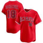 Los Angeles Angels #18 Nolan Schanuel Red Jereymy 2 Alternate Limited Stitched Jersey