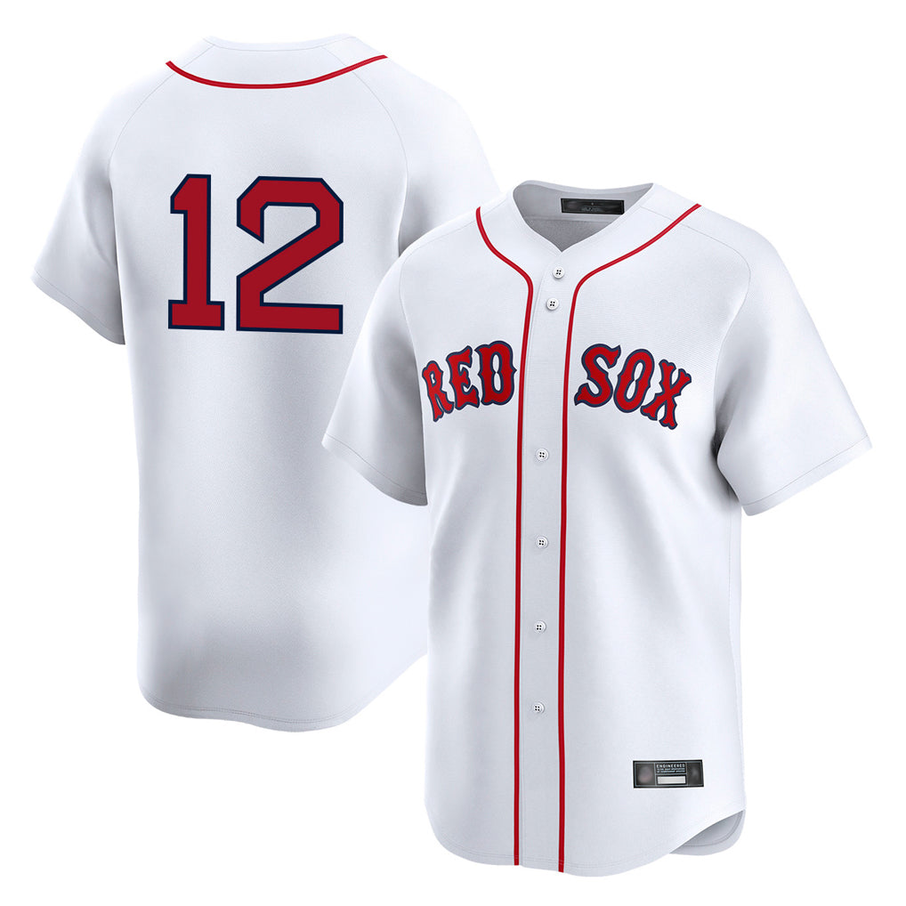 Boston Red Sox #12 Connor Wong Player White Jereymy Limited Home Game Stitched Jerseys1
