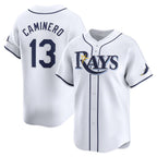 Tampa Bay Rays #13 Junior Caminero White Jereymy Home Limited Player Jersey