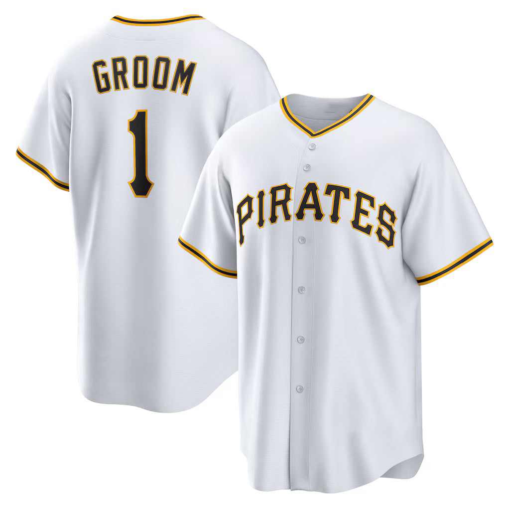 Pittsburgh Pirates #1 Groom Home White Jereymy Replica Jersey