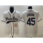 Chicago White Sox #45 Michael Jordan Number White Jereymy Cool Base Stitched Jersey
