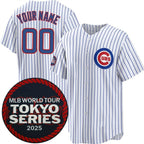 Custom Chicago Cubs Active Player White Jereymy 2025 World Tour Tokyo Series Home Stitched Jersey