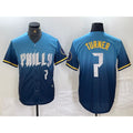Philadelphia Phillies #7 Trea Turner Number Blue Jereymy 2024 City Connect Limited Stitched Jersey 2