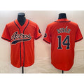 Houston Astros #14 Mauricio Dubon Orange Jereymy With Patch Cool Base Stitched Jersey