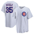 Chicago Cubs #35 Justin Steele White Jereymy Home Replica Jersey