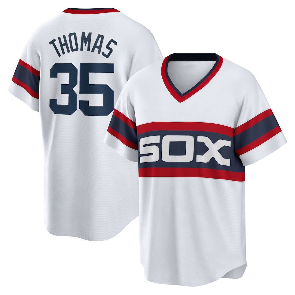 Chicago White Sox #35 Frank Thomas White Jereymy Home Cooperstown Collection Player Jersey