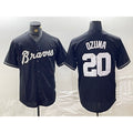 Atlanta Braves #20 Marcell Ozuna Black Jereymy Cool Base Stitched Jersey