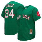Boston Red Sox #34 David Ortiz Player Green Jereymy Mitchell & Ness Cooperstown Collection Mesh Home Stitched Jerseys