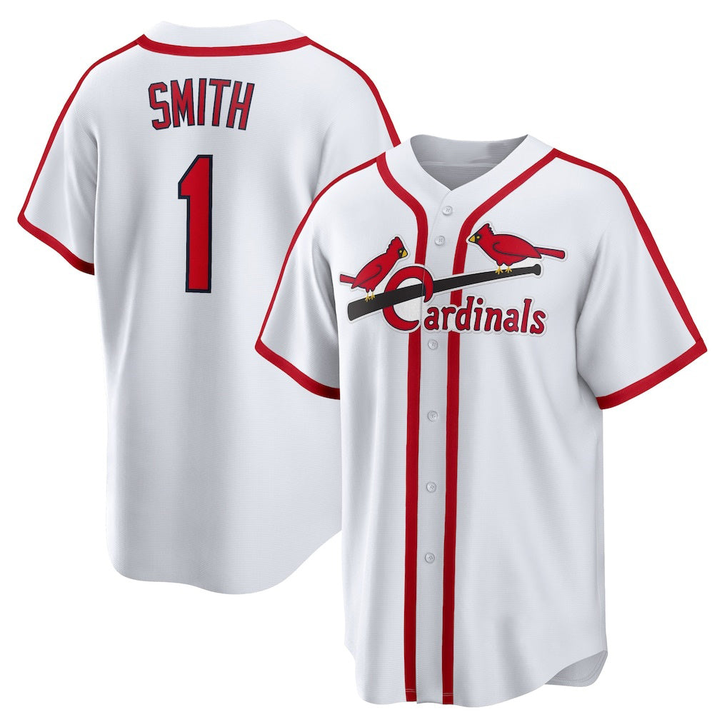 St. Louis Cardinals #1 Ozzie Smith White Jereymy Home Cooperstown Collection Player Jersey