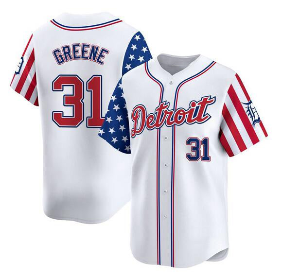 Detroit Tigers #31 Riley Greene White Jereymy 2025 Independence Day Vapor Premier Limited Stitched Jersey