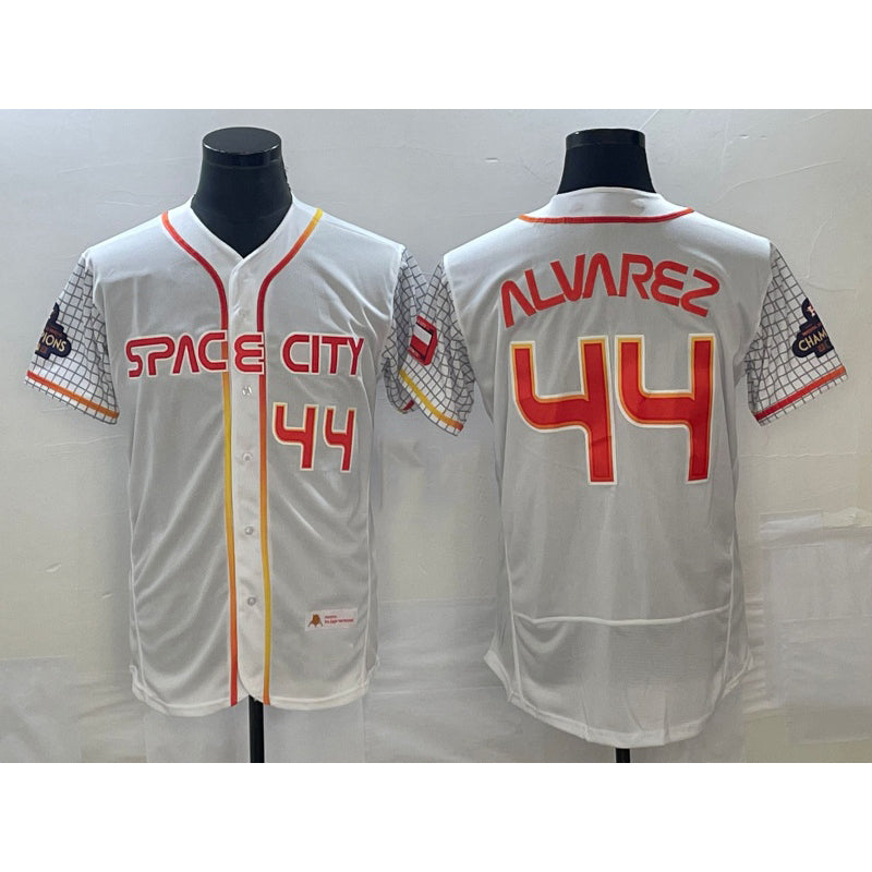 Houston Astros #44 Yordan Alvarez Number White Jereymy 2023 City Connect Flex Base Stitched Jersey 2