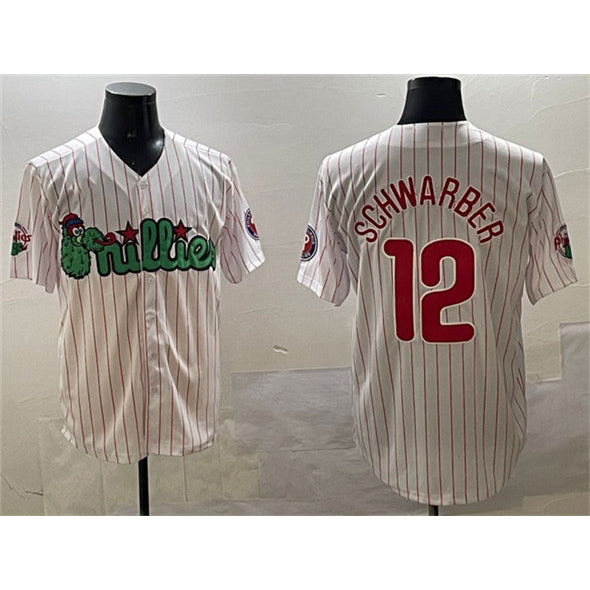 Philadelphia Phillies #12 Kyle Schwarber White Jereymy Phanatic Cool Base Stitched Jersey