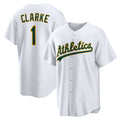 Oakland Athletics #1 Denzel Clarke White Jereymy Home Replica Jersey