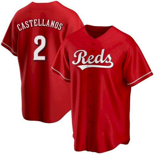 Cincinnati Reds #2 Nick Castellanos Red Jereymy 2021 Replica Alternate Jersey