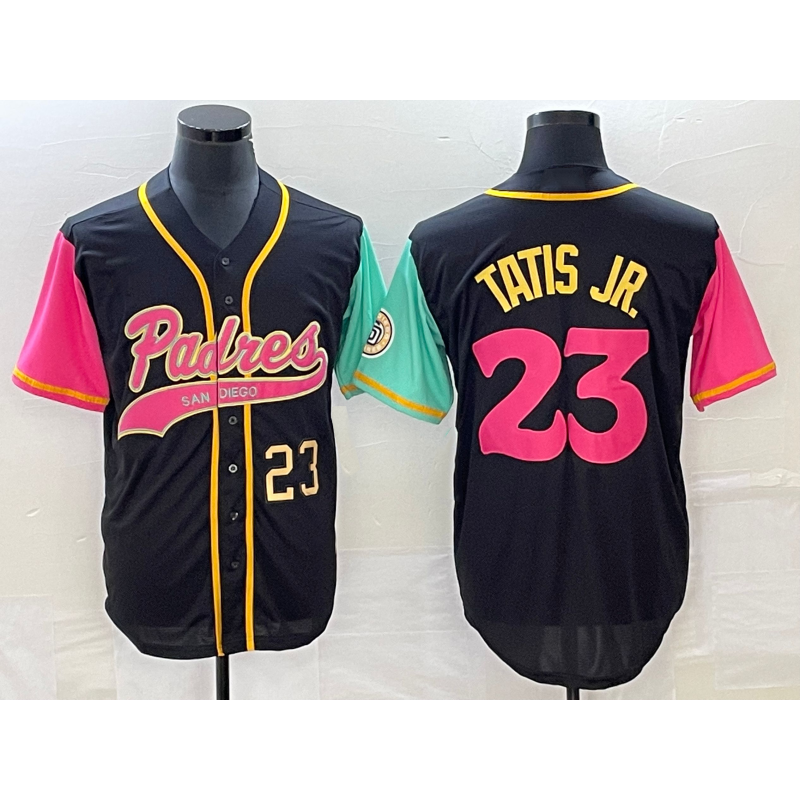 San Diego Padres #23 Fernando Tatis Jr Number Black Jereymy NEW 2023 City Connect Cool Base Stitched Jersey