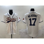 Detroit Tigers #17 Parker Meadows White Jereymy With Patch Cool Base Stitched Jersey