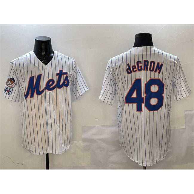 New York Mets #48 Jacob DeGrom White Jereymy 2025 Spring Training Cool Base Stitched Jersey